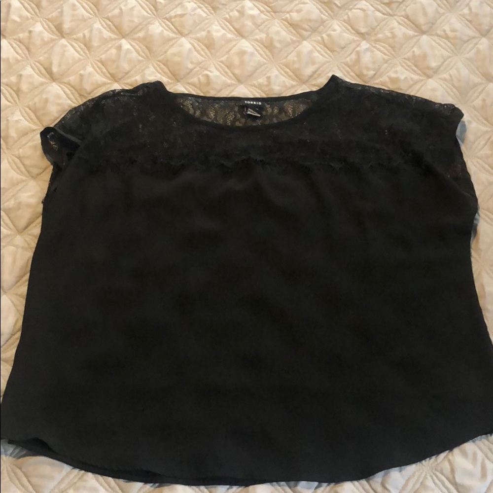 Black short sleeve blouse